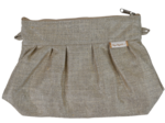 Pleated clutch bag golden linen