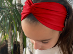 Jersey Crossed Headband Child red