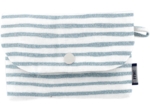 Soap Pouch striped blue gray glitter