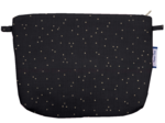 Coton clutch bag gaze pois or noir
