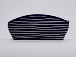 Pencil case striped  ivory navy