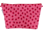 Cosmetic bag with flap ladybird gingham