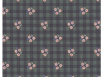 35cm coated fabric coupon tartan fleuri