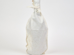 Fuboshiki - Fabric gift pouch for bottles white sequined