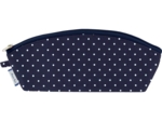 Pencil case navy blue spots