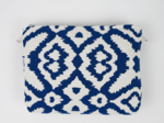Coton clutch bag jacquard bleu