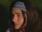 Stretch jersey headband  striped  ivory navy