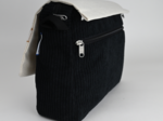 Large shoulder bag base black large corduroy