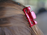 Small Classic Hair Clip glossy red