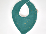 bandana bib gaze pois or eucalyptus