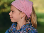 Headscarf headband- child size gaze pois or rose thé