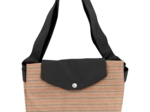 Tote bag with a zip bronze copper stripe 