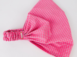 Headscarf headband- child size neon pink gingham