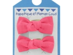Small bows hair clips coral