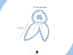 Short tail scrunchie gaze pois or noir