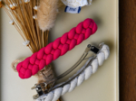Plait hair slide fuschia