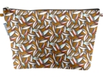 Cosmetic bag with flap cocoa pods