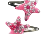 Star hair-clips pink violette