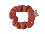 Mini Scrunchie gaze pois or rose blush