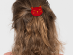 Meow hair slide tangerine red