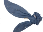 Short tail scrunchie gauze gray gold