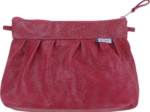 Pleated clutch bag silver fuchsia