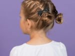 Ribbon hair slide golden straw