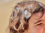 Butterfly hair clip champêtre bleuté