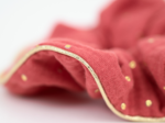 Large Piping Scrunchie marsala gold double gauze