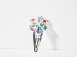 Star flower hairclip champêtre bleuté