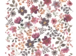 Cotton fabric ex2662 aubergine floral watercolor