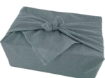 Furoshiki medium 48x48 gaze pois or bleu gris