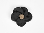 Flower petal hair slide small  broderie anglaise noire
