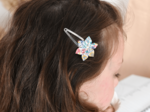 Star flower hairclip champêtre bleuté