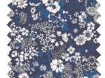 Coupon tissu 50 cm ex2343 ultramarine white navy flower