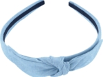 bow headband oxford blue