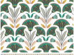 Cotton fabric ex2433 emerald exotic palm