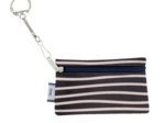 Keyring  wallet striped  ivory navy
