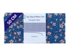 Coupon tissu 50 cm fleuri nude ardoise