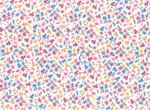 1 m fabric coupon terracotta and cream flowers