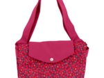 Tote bag with a zip pompons cerise