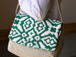 Square flap of saddle bag  jacquard vert