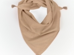 Small pom pom scarf gaze pailletée camel