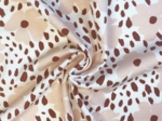 Jersey fabric nude terracotta pansies