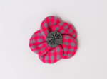 Mini Flower petal hair slide neon pink gingham