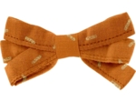 Ribbon bow hair slide caramel golden straw
