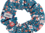 Small scrunchie fleuri nude ardoise