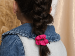 Mini Scrunchie fuchsia pailleté