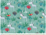 Cotton fabric ex2439 donkeys and peacocks