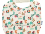Coated fabric bib carnaval d'eléphants